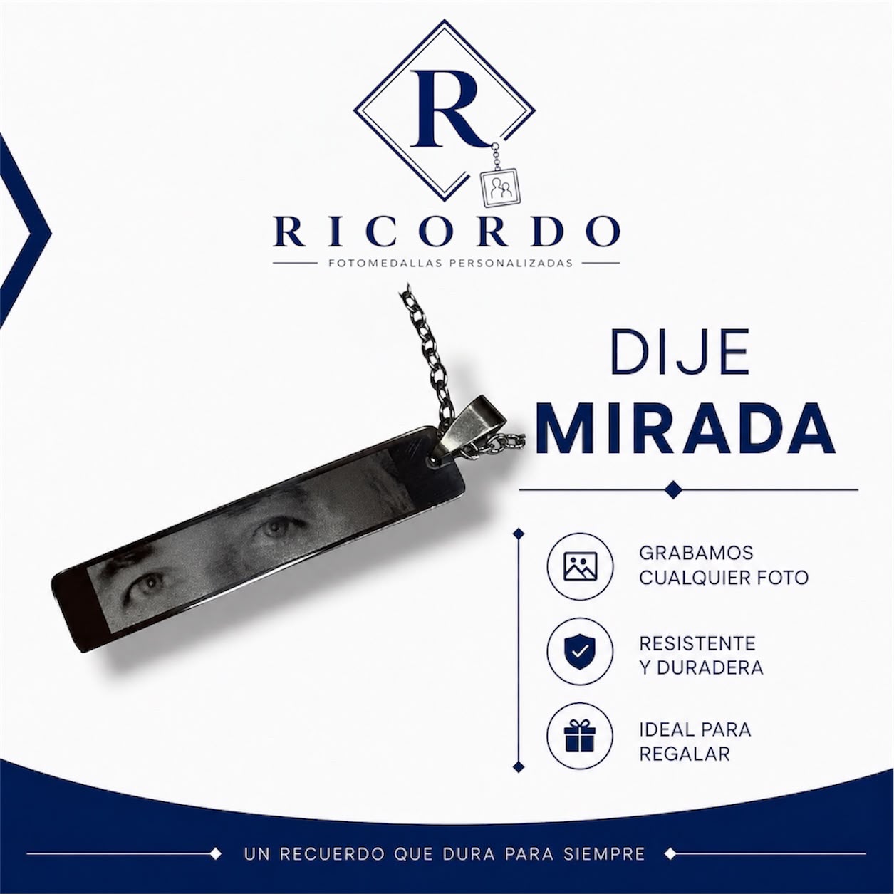 Dije mirada de acero personalizado por Ricordo