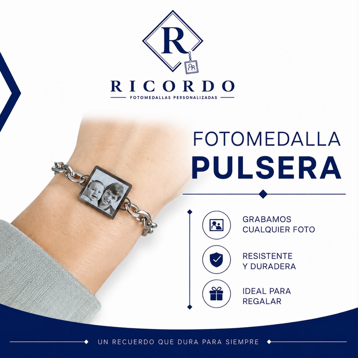 Fotomedalla pulsera personalizada por Ricordo