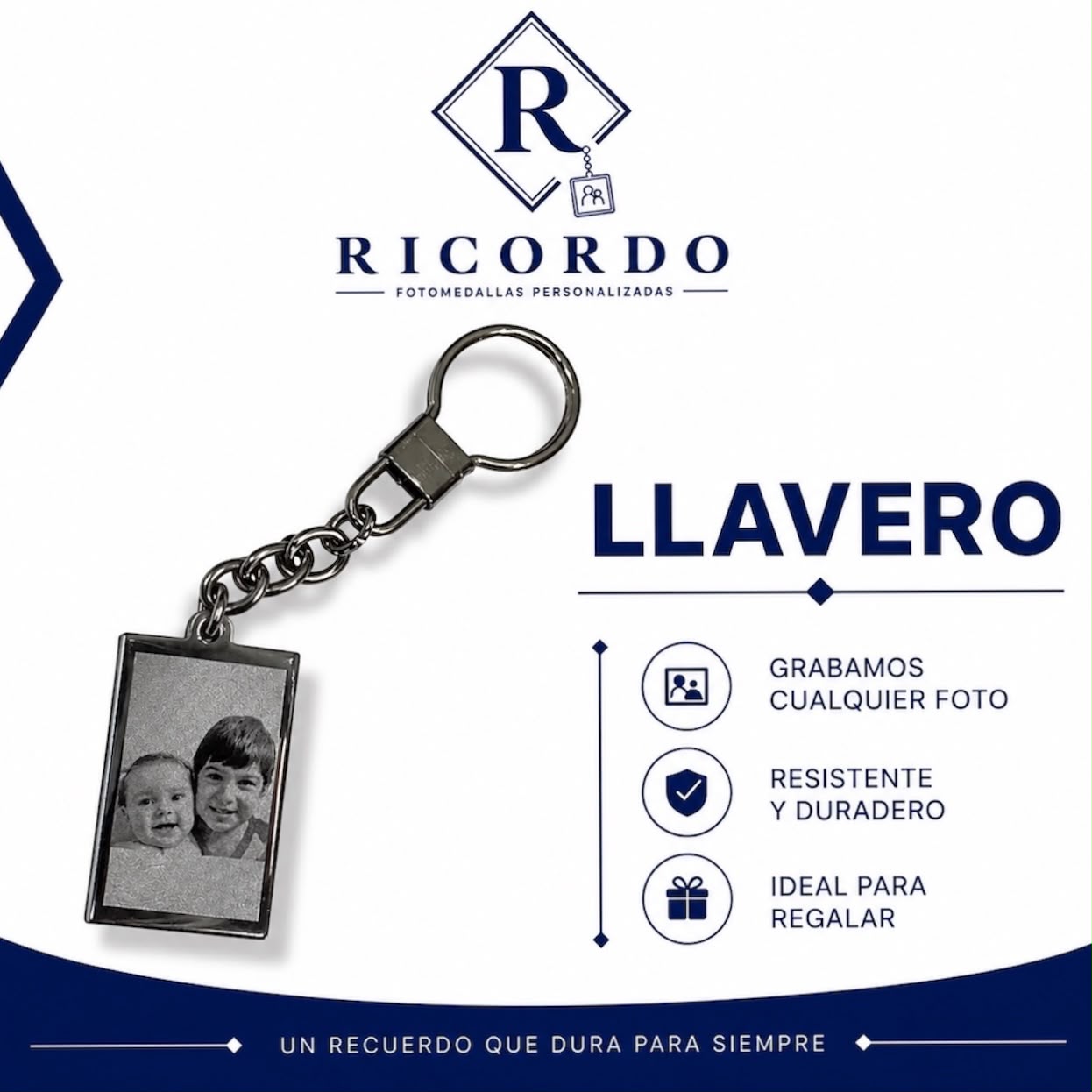 Llavero de acero personalizado por Ricordo