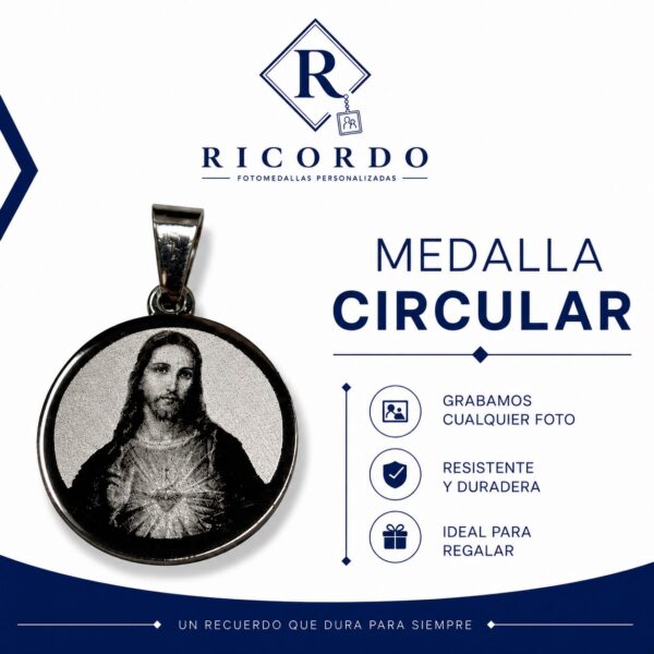 Medalla circular de acero personalizada por Ricordo
