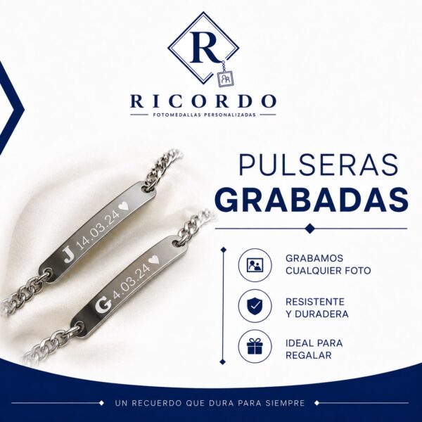 Pulseras grabadas personalizadas por Ricordo